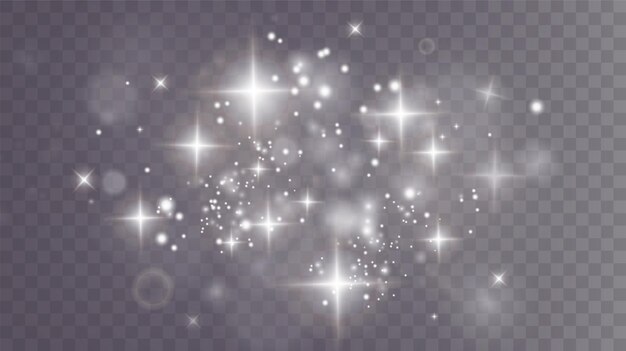 Fondo de efecto de luces de luz de Bokeh de luz de polvo png blanco Fondo de Navidad de polvo brillante