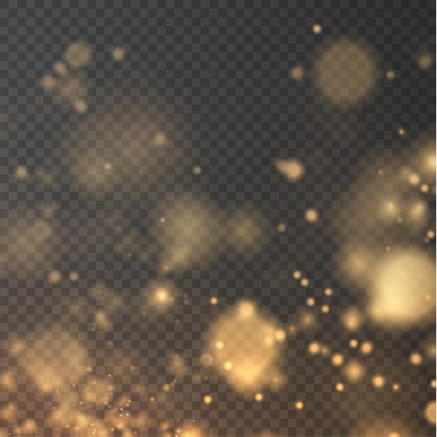Fondo de efecto de luces de luz Bokeh de Navidad Fondo de Navidad de oro brillante polvo.