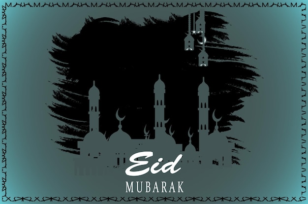 Fondo de eid mubarak con color azul