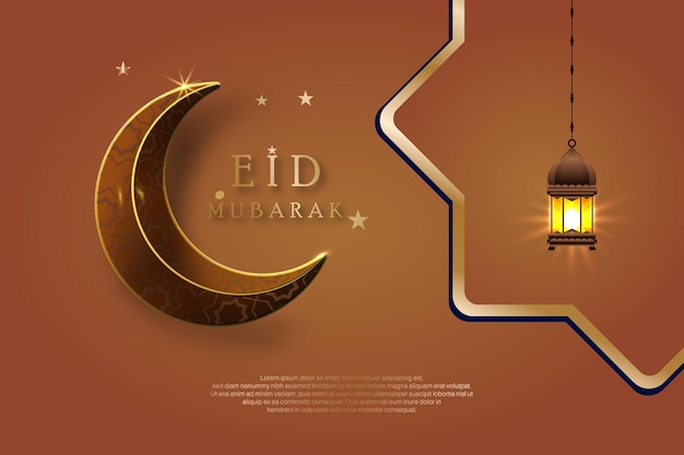 Fondo de Eid Mubarak en estilo de lujo