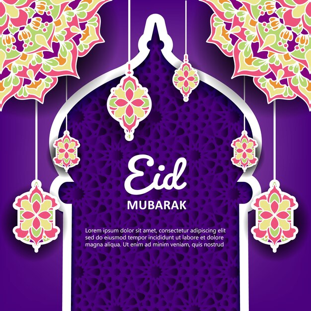 Fondo de Eid Mubarak con Mandala