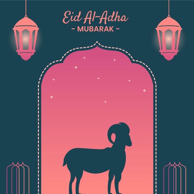 Fondo eid realista con linterna y luz deslumbrantes