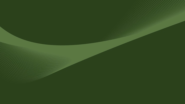 Fondo de ejército verde abstracto con línea de rayas curvas para telón de fondo o presentación