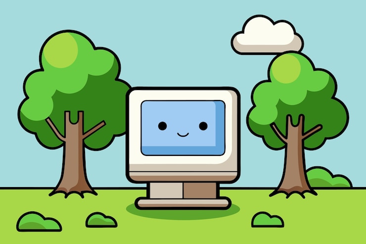 Vector el fondo electrónico de la computadora es un árbol