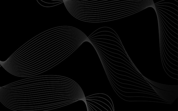 Fondo elegante abstracto con líneas fluidas negras