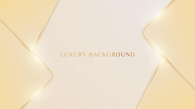 Fondo elegante con elementos dorados de línea Estilo de corte de papel de lujo realista Concepto moderno 3d