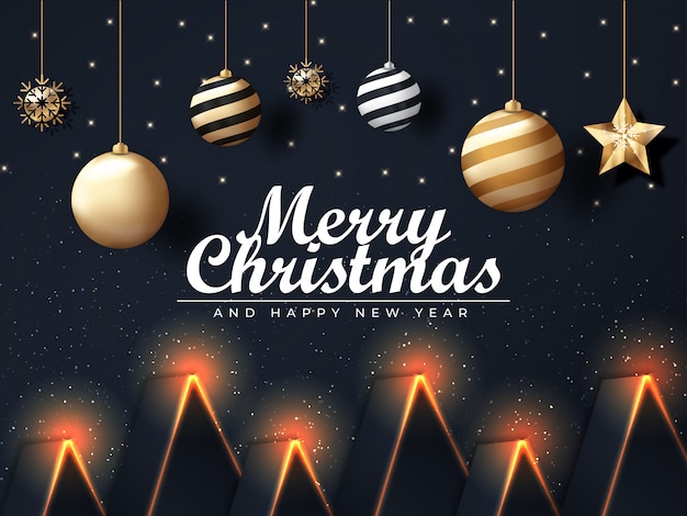 Fondo elegante de Navidad 3D con adorno único
