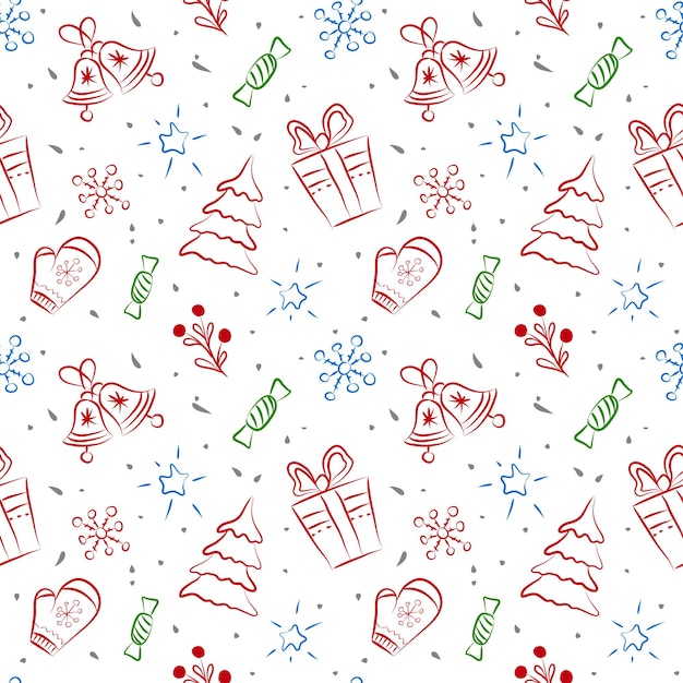 Fondo elegante de navidad dibujado a mano