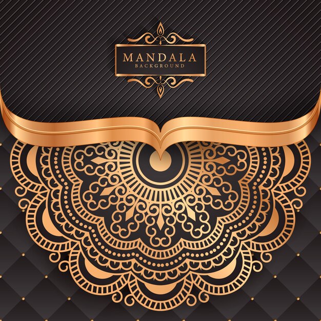 Fondo de elemento étnico decorativo de Mandala de lujo