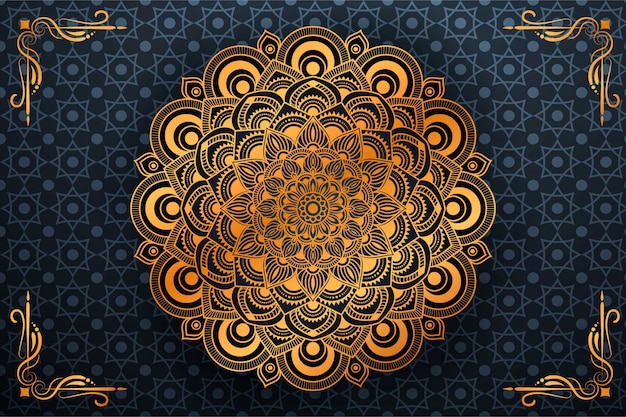 Fondo de elemento étnico decorativo Mandala de lujo