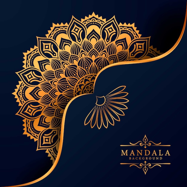 Fondo de elemento étnico decorativo de Mandala de lujo