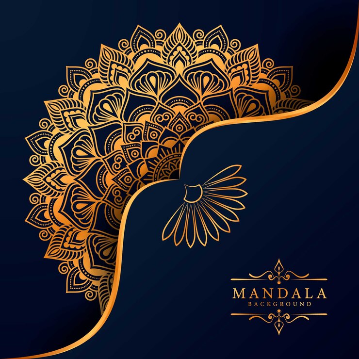 Vector fondo de elemento étnico decorativo de mandala de lujo