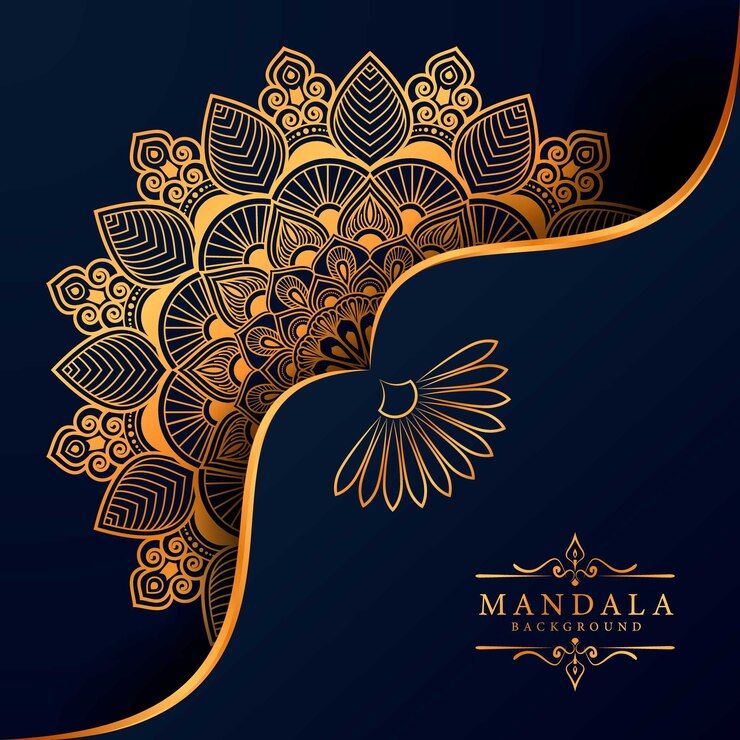 Vector fondo de elemento étnico decorativo de mandala de lujo