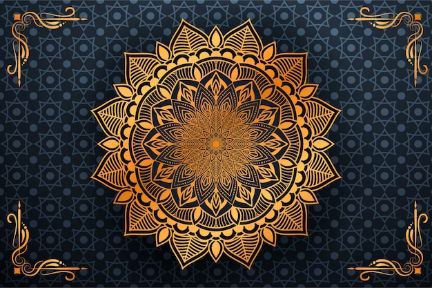 Fondo de elemento étnico decorativo Mandala de lujo