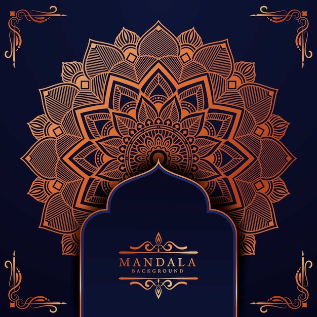Fondo de elemento étnico decorativo de Mandala de lujo