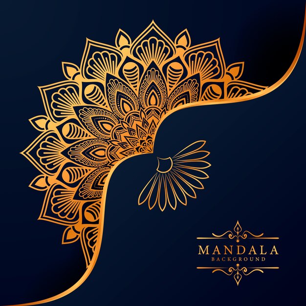 Fondo de elemento étnico decorativo de Mandala de lujo