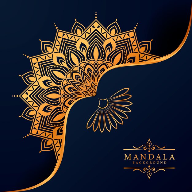 Fondo de elemento étnico decorativo de Mandala de lujo