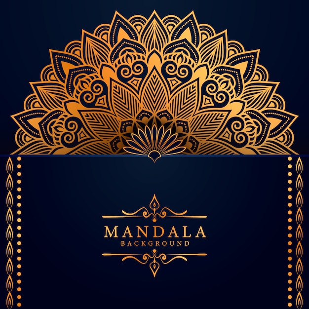 Fondo de elemento étnico decorativo de Mandala de lujo