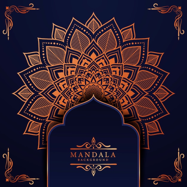 Fondo de elemento étnico decorativo de Mandala de lujo