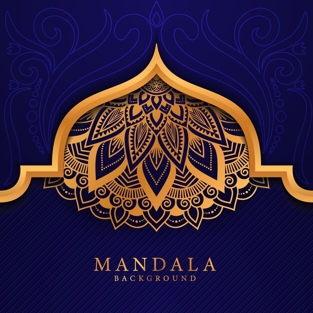 Fondo de elemento étnico decorativo de Mandala de lujo