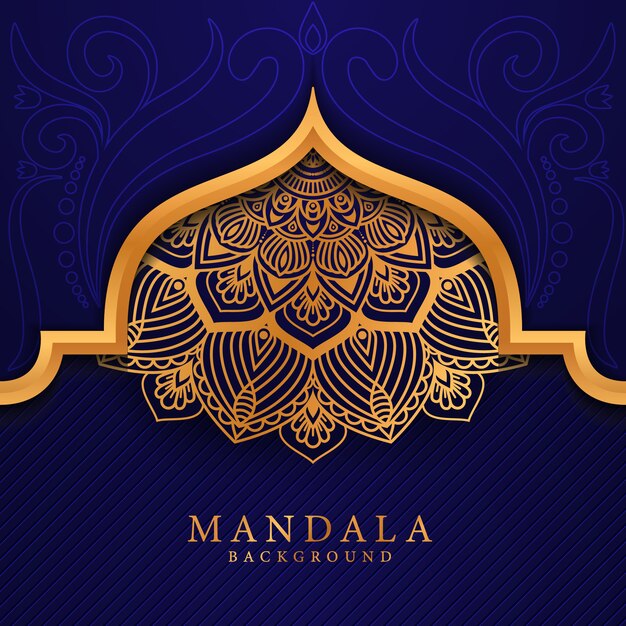 Fondo de elemento étnico decorativo de Mandala de lujo