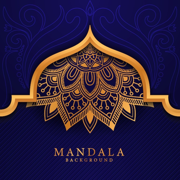 Fondo de elemento étnico decorativo de Mandala de lujo