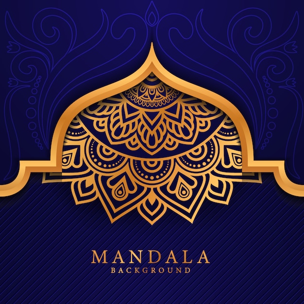 Fondo de elemento étnico decorativo de Mandala de lujo