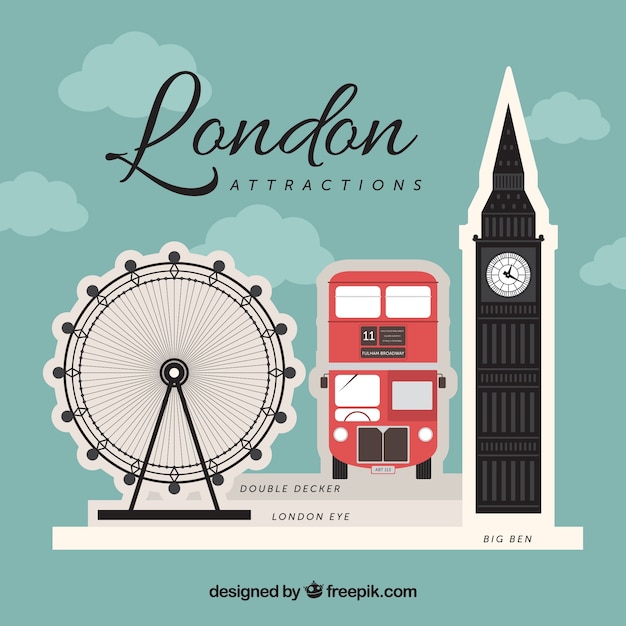 Vector fondo de elementos típicos de londres