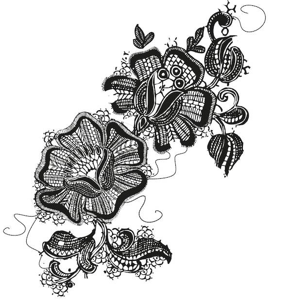 Fondo de encaje, flores ornamentales. Diseño de textura vectorial, lencería y joyería. Su invitación ca