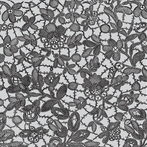 Vector fondo de encaje, flores ornamentales. diseño de textura vectorial, lencería y joyería. su invitación ca