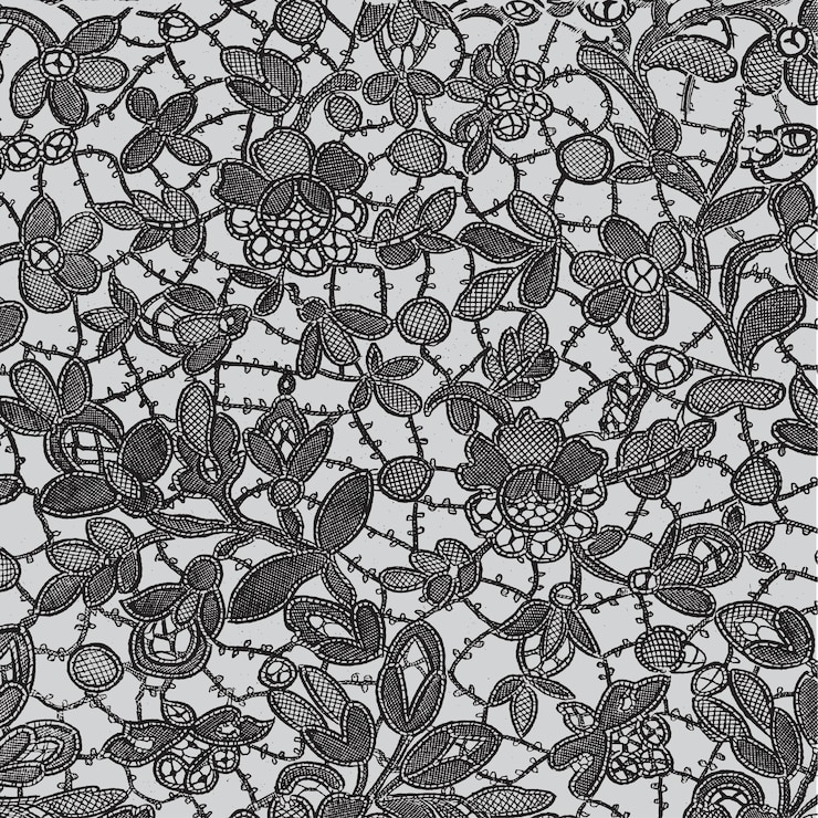 Vector fondo de encaje, flores ornamentales. diseño de textura vectorial, lencería y joyería. su invitación ca
