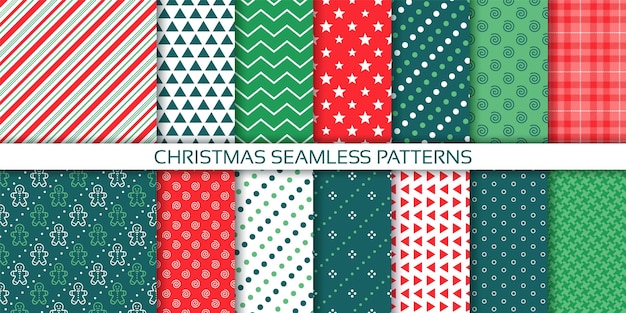 Fondo de envoltura de Navidad Patrón sin costuras Papel de envoltura para regalos de Navidad Set de papel tapiz verde rojo