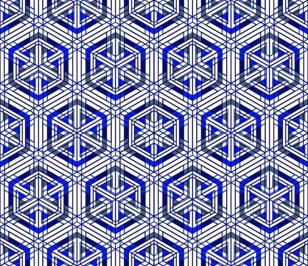 Fondo EPS10 abstracto contemporáneo sin fin, patrón repetido tridimensional. Ornamento transparente entrelazado gráfico decorativo.