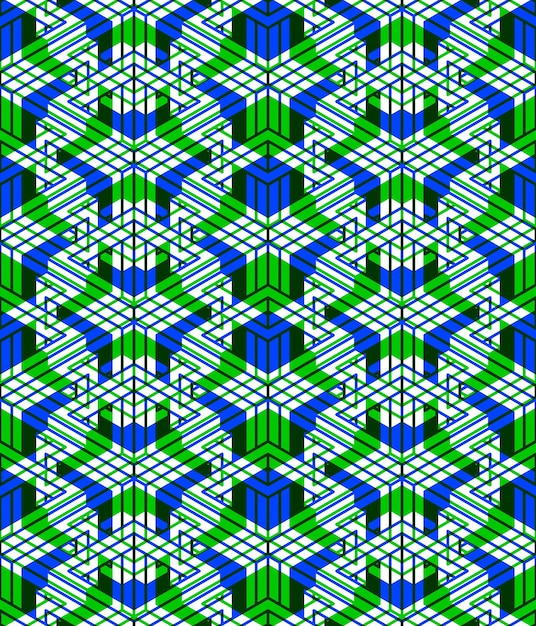 Fondo EPS10 abstracto contemporáneo sin fin, patrón repetido tridimensional. Ornamento transparente entrelazado gráfico decorativo.