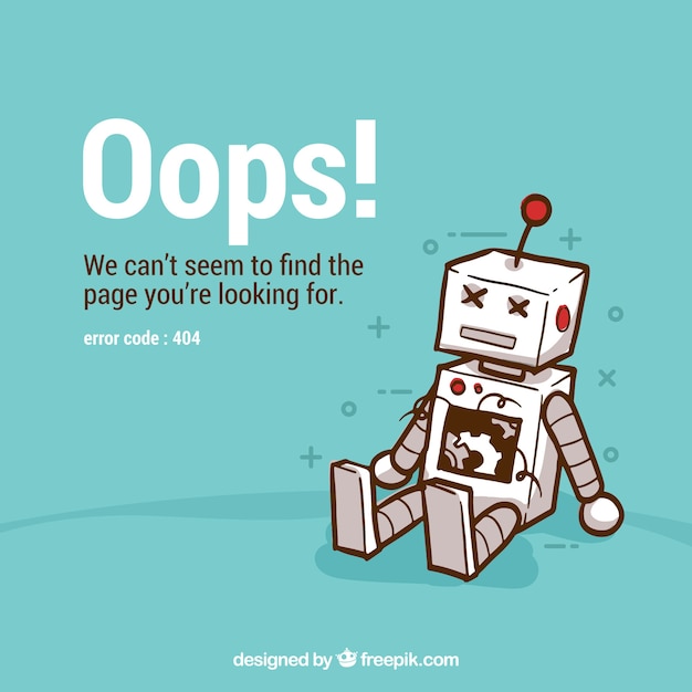 Fondo de error 404 con robot