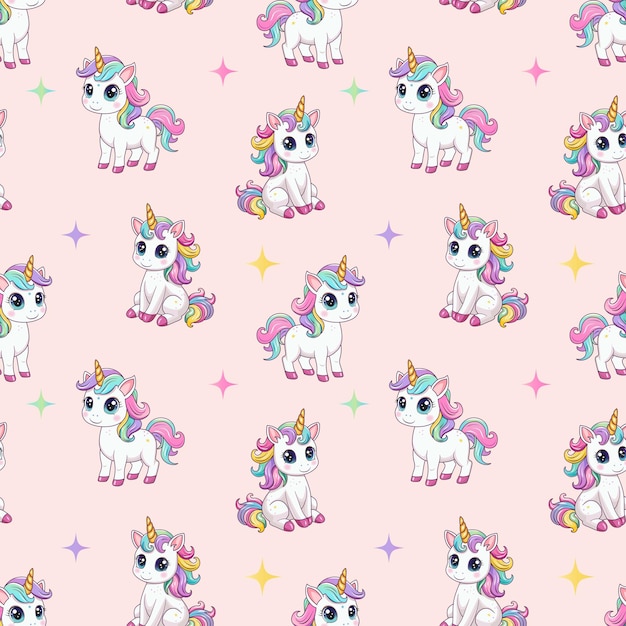 El fondo es un caballo mágico con un cuerno dorado.