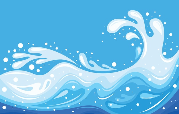 El fondo es de color azul salpicado de agua