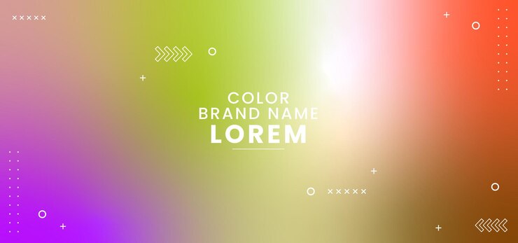 El fondo es colorido y tiene muchas formas El texto es blanco
