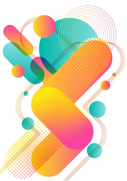 El fondo es colorido.