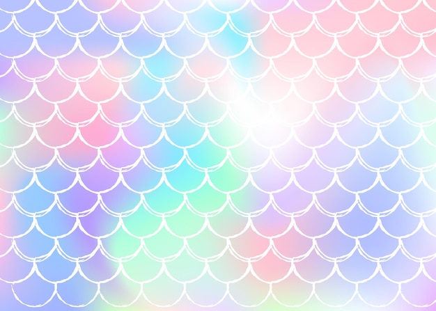 Fondo de escala holográfica con sirena degradada