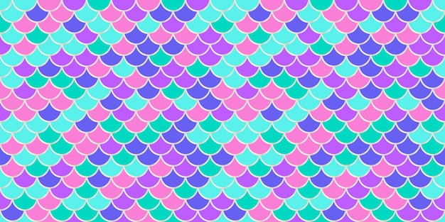 Fondo a escala de sirena holograma de unicornio patrón iridescente con oro papel tapiz de cola de pez impresión de neón vectorial