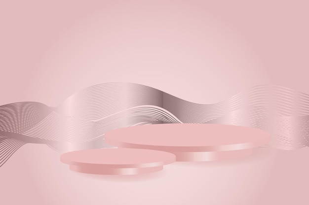 Fondo de la escena abstracta Podium de cilindro en fondo rosado