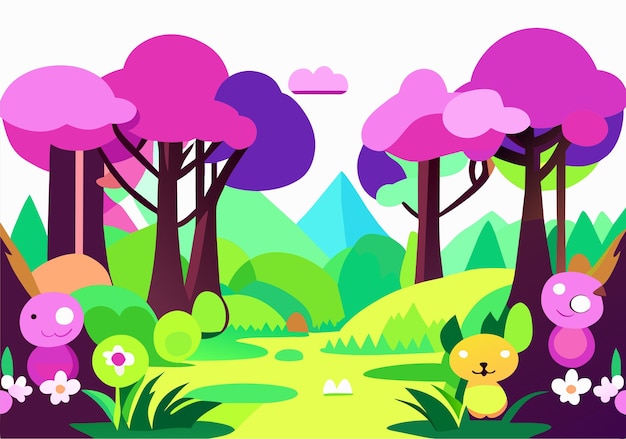 Fondo de la escena del parque natural vectorial