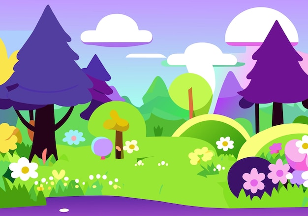 Fondo de la escena del parque natural vectorial