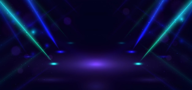 Fondo de escenario de luz de neón abstracto