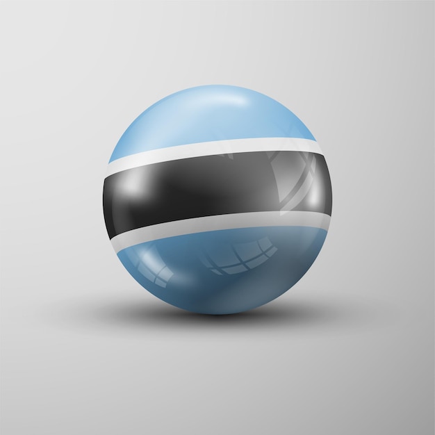 Fondo de esfera 3d con la bandera de Botsuana