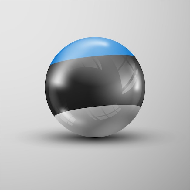 Fondo de esfera 3d con bandera de Estonia
