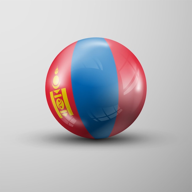 Fondo de esfera 3d con la bandera de Mongolia