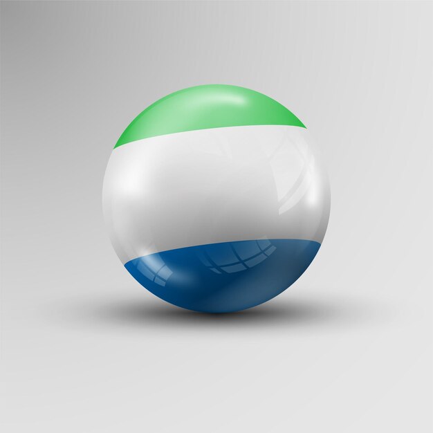 Fondo de esfera 3d con la bandera de Sierra Leona