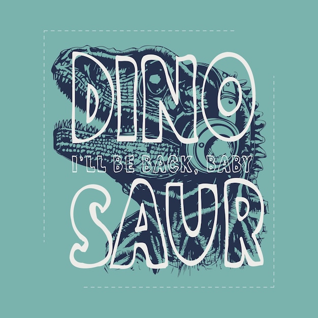 Fondo de eslogan de silueta de dinosaurio para tu diseño